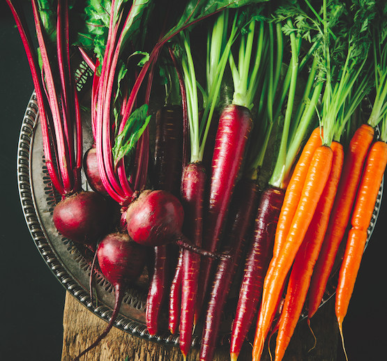 beetroot, carrots, purple carrots